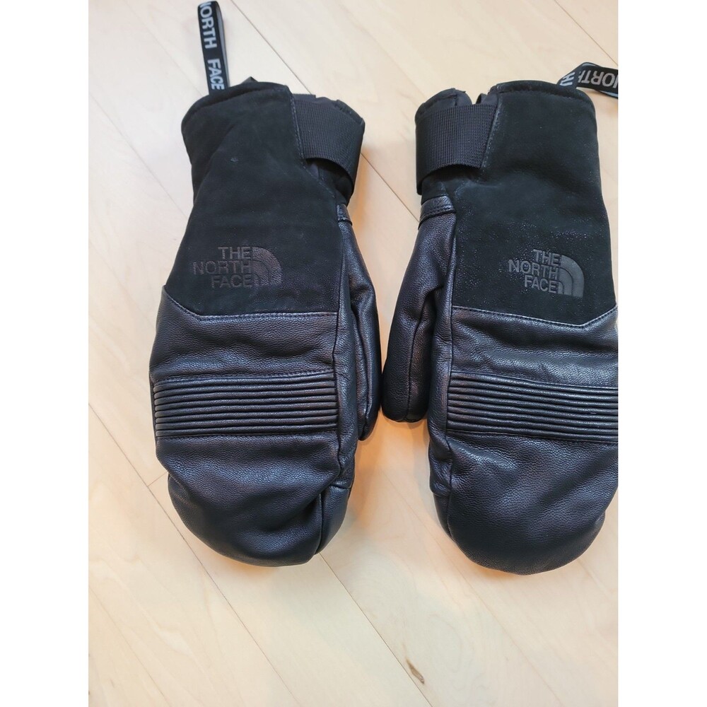 The North Face Unisex Adult Black Leather Polyester Ski Mittens Size Large
